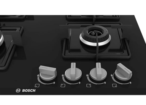 Bosch Built in Gas Hob Black Tempered glass Glass 4 Burner Auto Ignition 60 cm Italian Double Ring Burners (PNH6B6B12I) - Image 3